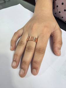 แหวนทองแดงวินเทจลายคลื่นอินฟินิตี้ซ้อนกัน ผิวขัดเงา ขอบกว้างแบน ทำจากทองแดงแท้ - Product Image 1