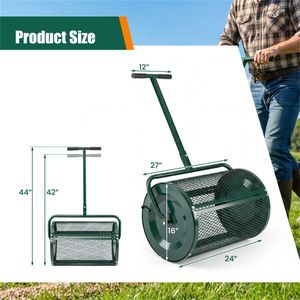 Nuovo Spandiconcime per Prato 27'' x 16'' con Rete a Diamante Anti-Agglomerazione, Spandiconcime per Compost da Giardino con Motore a Ingranaggi per Costruzioni Agricole - Product Image 4