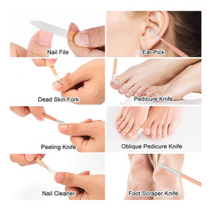 Manicure & <b>Pedicure</b> <b>Set</b> Stainless Steel Nail Grooming Tool Kit with Leather Bag for Fingernail Care - Product Image 2