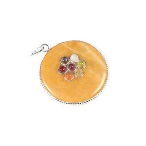 Cristal naturel Reiki énergie pierre 7 Chakra plat pendentif sculpté Agate dans l'amour Style pour la décoration de la maison Orgone pierre précieuse - Product Image 5