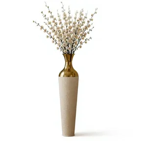 Jarrón Alto de Metal Martillado para Decoración del Hogar, Florero Decorativo para Sala de Estar, Dormitorio, Pasillo, Entrada, Escalera - Product Image 1