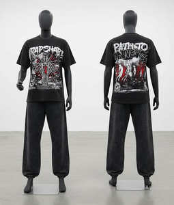 DISCOVER-IMPEX 2026 Camiseta de Hombre con Estampado Gráfico Personalizado, Oversize, de Algodón, Estilo Urbano, Hip Hop, Casual, a la Moda, para Verano - Product Image 4