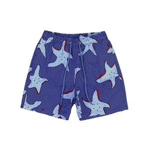 Shorts de bain décontractés pour hommes, bleu marine uni, à séchage rapide, respirants, en polyester/coton, avec cordon de serrage, taille mi-haute - Product Image 2