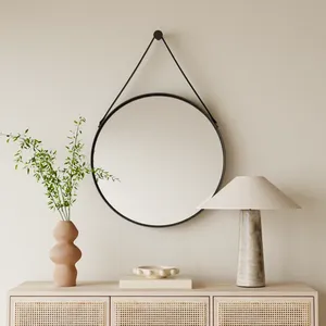 Miroir mural circulaire minimaliste de 30 pouces, miroir décoratif en verre pour le salon, décoration intérieure - Product Image 5