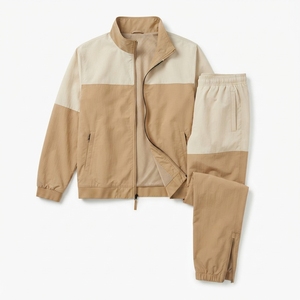Chaqueta Cortavientos Deportiva de Otoño al por Mayor con Bloques de Color y Conjunto de Chándal a Juego - Product Image 1