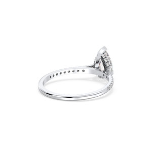 Bague halo dissimulée en or massif 14 carats avec diamant de laboratoire HPHT CVD, personnalisable OEM ODM, bijoux fins pour femmes, REYES, très demandée. - Product Image 6