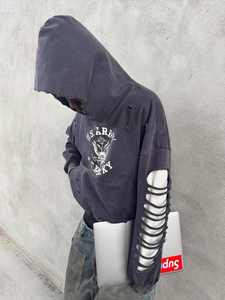Sweat à capuche double personnalisé pour homme, en molleton 100 % coton épais, style streetwear, effet vieilli, respirant, écologique, avec poches - Product Image 5