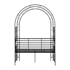 Panca da Giardino in Ferro Nero con Tetto ad Arco a Doppio Strato - Categoria Prodotti: Panche da Patio - Product Image 2