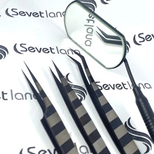 Doitbest — pincettes d'extension de cils en acier inoxydable, ensemble de 3 pièces avec miroirs, Logo personnalisé - Product Image 3