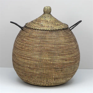 Cesta de almacenamiento de algas marinas de gran venta con asas para decoración sostenible del hogar y uso de almacenamiento multiusos fabricada en Vietnam - Product Image 6