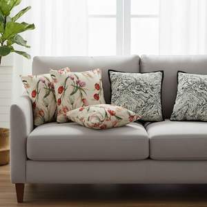 6PC Modern Cream <b>and</b> <b>Black</b> Pillow <b>Cover</b> Set Abstract Decorative <b>Cushion</b> Cases for Sofa <b>and</b> Bed - Product Image 3