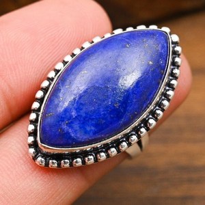 Lapis Lazuli Gemstone Ring Handmade 925 Solid Sterling <b>Silver</b> Jewelry Natural Gemstone Ring Gift For Women - Product Image 5