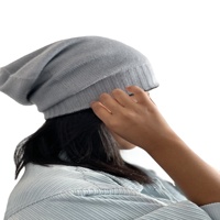 Gorro KMB Pashmina 100% Cachemira/Pashmina Unisex de Doble Cara, Tejido a Mano, Cálido, Elegante, Invierno, Colores Sólidos, Nepal