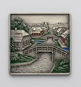Pin Metálico Plateado de Banff, Canadá, Rectangular, con Grabado en Relieve, Souvenir de Alemania - Product Image 3