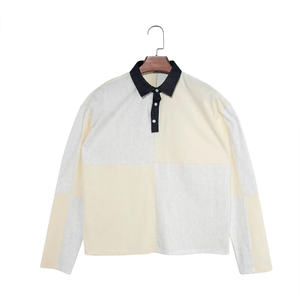 T-shirt Homme Grande Taille Personnalisé Coupe Ample Oversize Broderie Color Block Tricoté Gaufré Respirant Séchage Rapide 100% Coton - Product Image 2