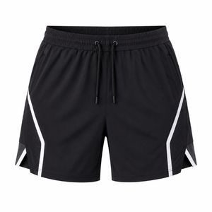 Pantalones Cortos Deportivos de Secado Rápido para Hombre, Color Marrón, con Franja Lateral, Cordón Ajustable, Cintura Media, Tejido de Poliéster, Estilo Casual - Product Image 2