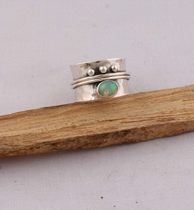 Vintage Style Ethiopian Fire Opal Bezel Setting Band <b>Ring</b> Solid Sterling <b>Silver</b> Twisted Patterned Handmade <b>Boho</b> Artisan Jewelry - Product Image 4