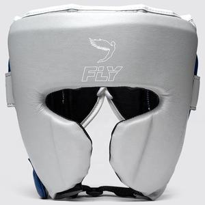 Nouveau design, protège-tête MMA et kickboxing en cuir véritable bleu-gris, ouvert, réglable, respirant, écologique, avec logo personnalisé - Product Image 5