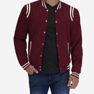<b>Men</b> Wool Varsity <b>Jackets</b> Wholesale Letterman <b>jacket</b> with <b>leather</b> sleeves OEM service hot selling <b>jacket</b> for <b>men</b> - Product Image 4