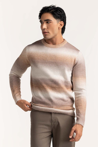 Nouveau Pull Tricoté Personnalisé 2025 – Design Dégradé avec Logo, en Laine Alpaga et Mohair, Rayures, pour Homme - Product Image 3