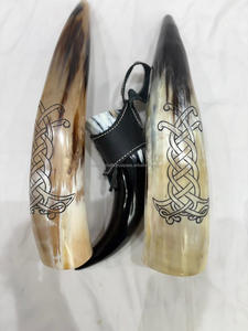 Corne à boire viking 100% naturelle de bonne qualité, faite à la main, avec support en cuir véritable au toucher, élégante, durable, décoration de mariage et de maison - Product Image 6