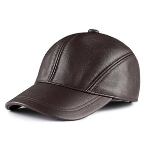 New Design Trendy Fashion Lightweight Classic <b>Baseball</b> Leather <b>Cap</b> High Quality Outdoor Casual Wear Leather <b>Cap</b> - Product Image 1