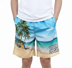 Custom Design Men Casual Jogging Shorts <b>Elastic</b> Waist Canvas Front Board Shorts Sublimated Printed Quick Dry Eco-Friendly Best - Product Image 1