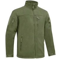 Veste en polaire vert olive pour homme, col montant, fermeture éclair, plusieurs poches, respirante, réversible, coupe classique, pour l'extérieur