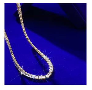 Cadena de Tenis de Moissanita con Colgante Brillante, Collar Unisex Moderno Estilo Hip Hop - Product Image 4