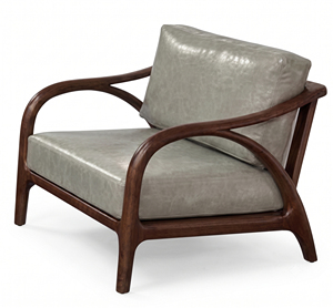 Fauteuil d'appoint moderne et durable en cuir rembourré de mousse, avec doublure Sherpa, structure en bois de chêne massif, dossier solide, garantie 3 ans, pour salon - Product Image 1