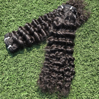 Nuevo Producto de Alta Calidad, Cabello Virgen Indio Remy 100% Liso, Grado 6A-10A, Extensiones a Granel, Doble Trama a Máquina, Clip-in/Weave