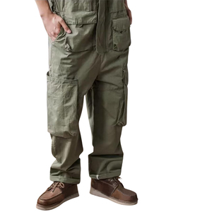Overoles de Trabajo Transpirables Verdes con Múltiples Bolsillos y Tirantes Ajustables para Unisex Talla Grande - Product Image 4
