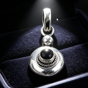 925 Sterling Silver Black Onyx Pendant Elegant and Stylish Charms - Product Image 1