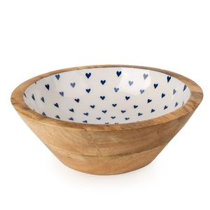 Bol en bois élégant avec finition émaillée, idéal pour servir des fruits frais, des salades et des collations lors de réunions de famille - Product Image 4