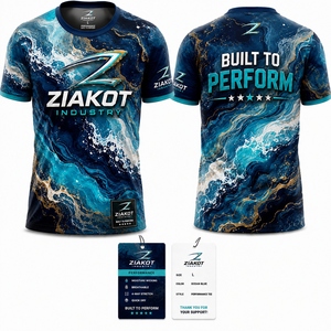 เสื้อยืดแฟชั่น ZIAKOT ดีไซน์ใหม่สำหรับผู้ชาย สีแดง-ขาว-ดำไล่เฉด  แบบสั่งทำพิเศษ - Product Image 6