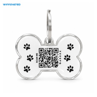Etiqueta Inteligente para Collar de Perro o Gato con Logotipo Personalizado, Impermeable, con Epoxy, NFC y Código QR