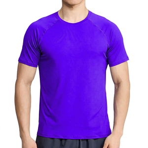 เสื้อยืดคอกลมแขนสั้นทรงเข้ารูปสีเขียวมะกอกสำหรับผู้ชาย แห้งเร็ว ผ้าถัก สีพื้น สวมใส่สบายๆ - Product Image 3