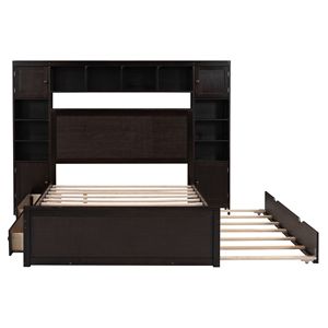 Letto a Castello Espresso con Armadio Integrato e Scaffale, Letto in Legno per Bambini con Prese Elettriche - Product Image 5