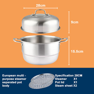 Toptan mutfak kore gıda sınıfı çorba paslanmaz çelik tencere buharlı pişirme tenceresi pişirme buharlı tencere tencere - Product Image 5