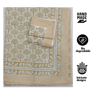 Jaipuri Indian Hand Block Printed 100% Cotton Luxury <b>King</b> <b>Size</b> Bedsheet Set Soft Durable Breathable Eco-friendly All Season Home - Product Image 2