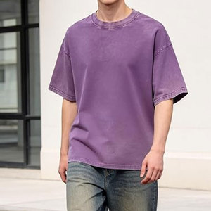 T-shirt à manches courtes pour hommes, personnalisé avec logo, effet délavé, séchage rapide et respirant, prix de gros - Product Image 6