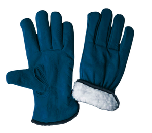 Gants de conducteur en cuir pleine fleur résistants au froid avec doublure polaire blanche, gants de protection industrielle en cuir de qualité - Product Image 4