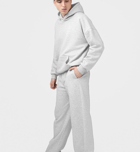 Survêtement unisexe en molleton technique 100 % coton de luxe, personnalisable avec logo, ensemble 2 pièces, respirant, coupe-vent, épais 300g, hiver - Product Image 2