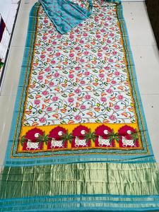Sari en soie Gaji pure pour femme, élégant, avec bordure tissée Zari et Pallu riche, style fête, toutes saisons, mariage, festival, livraison rapide - Product Image 5
