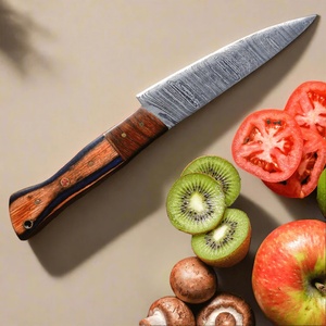 ชุดมีดทำครัวเหล็กดามัสกัส 5 ชิ้น ผลิตด้วยมือ 67 ชั้น สำหรับมือซ้ายและขวา ด้ามไม้เป็นมิตรกับสิ่งแวดล้อม - Product Image 2