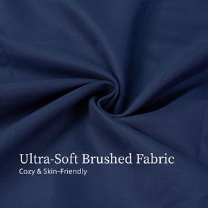 Set di Biancheria da Letto Queen in Microfibra Spazzolata, 4 Pezzi, Facile da Curare, Resistente al Restringimento e allo Sbiadimento, Blu Navy, Lenzuolo e Federe - Product Image 5