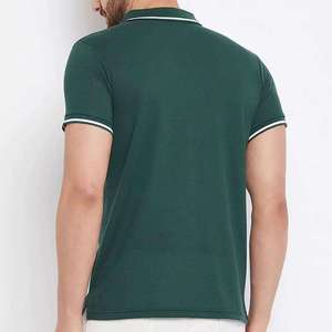 Chemises pour hommes en polyester/coton, motif uni, fabrication ODM, décontractées, pour le golf et le sport, avec logo tricoté sur le devant - Product Image 3