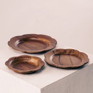 Assiette de service ronde en bois naturel pour la cuisine, la table à manger, le restaurant, le café et la présentation des aliments à la maison - Product Image 4