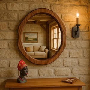 Modern Indian Resin Wall <b>Mirror</b> with High-Polished Faceted Frame for Living Dining Room Home Decor Price - Product Image 1