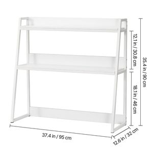 Organizzatore da Scrivania a 2 Livelli 95x32x90 cm, Scaffale Espositivo per Ufficio con 2° Livello 32x32x90 cm - Product Image 5